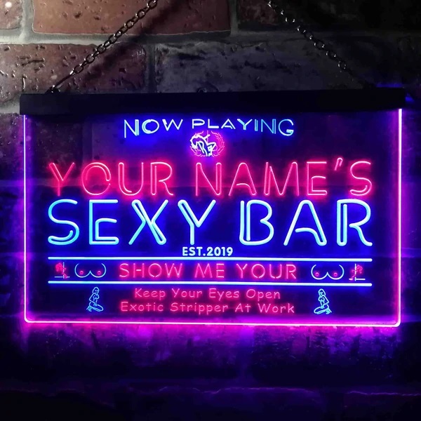 Personalized Sexy Bar Dual LED Neon Light Sign